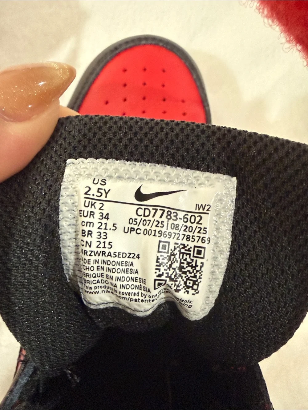 Nike Kids Red and Black High-Top Sneakers with Velcro Strap